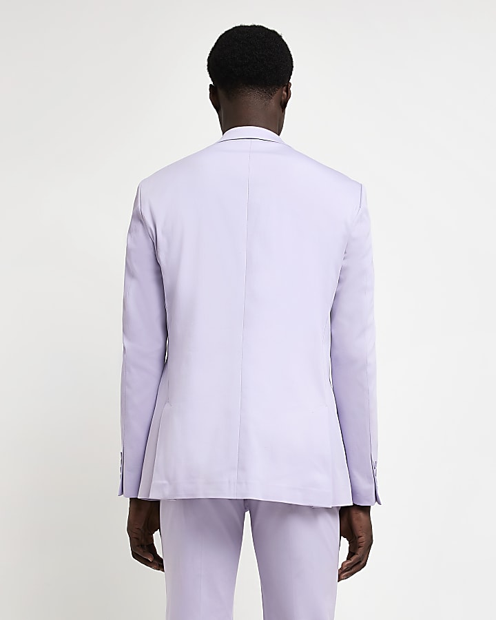Purple Slim fit Unlined suit jacket