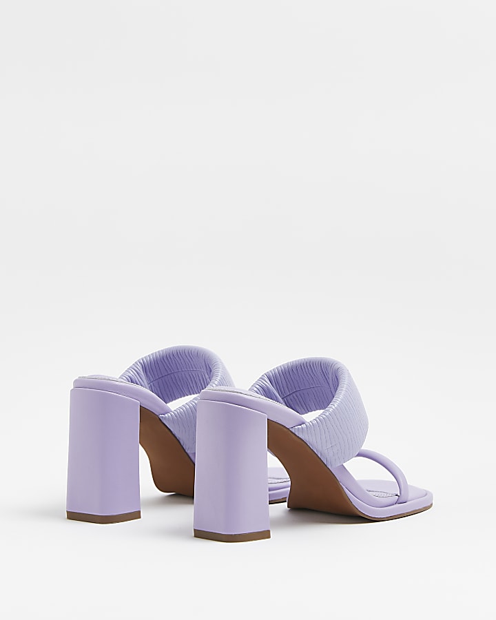 Purple strappy heeled mules