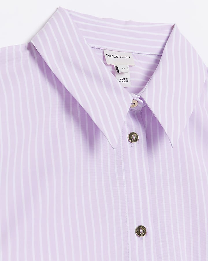 Purple stripe oversized long sleeve shirt