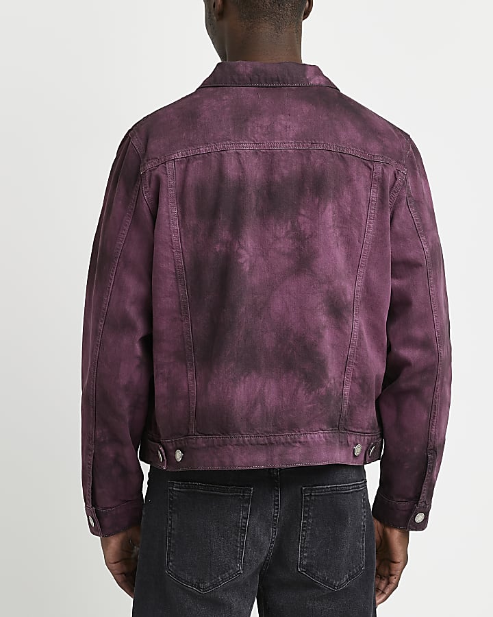 Purple tie dye denim jacket
