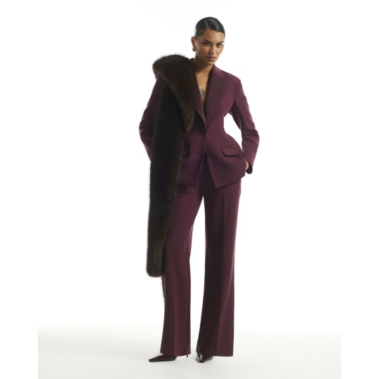 River Island Purple Tux Detail Slim Leg Trousers