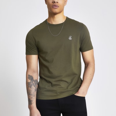 khaki slim fit shirt