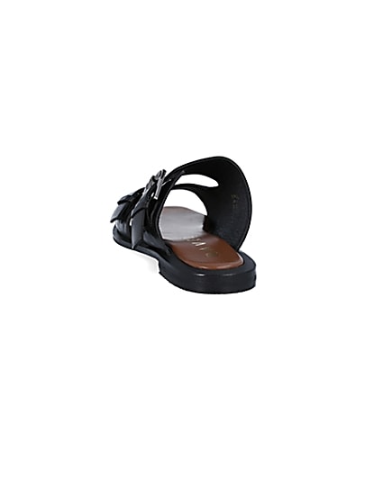 360 degree animation of product Ravel black double buckle sandal frame-8