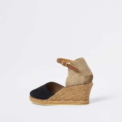 Ravel black wedge sandals