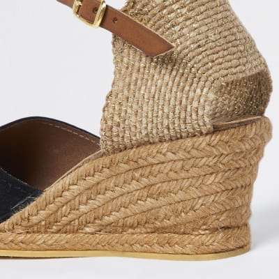 Ravel black wedge sandals