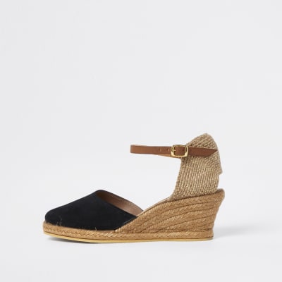 Ravel black wedge sandals