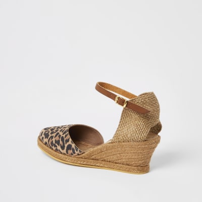 Ravel brown leopard print wedge sandals