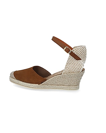 360 degree animation of product Ravel brown suede espadrille wedge sandals frame-4