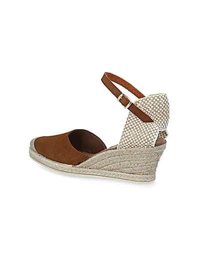 360 degree animation of product Ravel brown suede espadrille wedge sandals frame-5