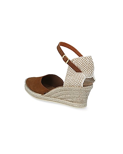 360 degree animation of product Ravel brown suede espadrille wedge sandals frame-6