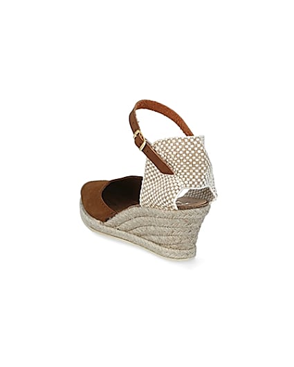 360 degree animation of product Ravel brown suede espadrille wedge sandals frame-7