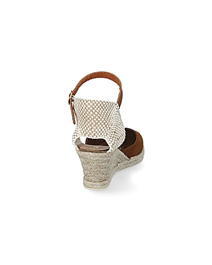 360 degree animation of product Ravel brown suede espadrille wedge sandals frame-10