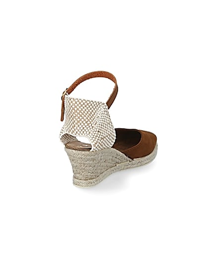 360 degree animation of product Ravel brown suede espadrille wedge sandals frame-11