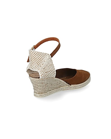 360 degree animation of product Ravel brown suede espadrille wedge sandals frame-12