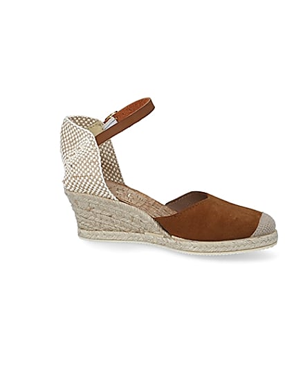 360 degree animation of product Ravel brown suede espadrille wedge sandals frame-16