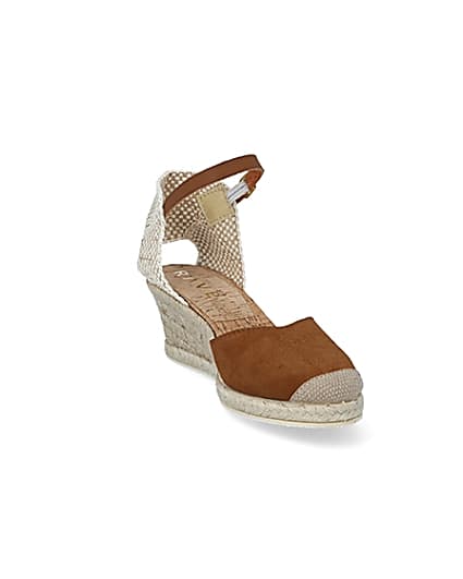 360 degree animation of product Ravel brown suede espadrille wedge sandals frame-19