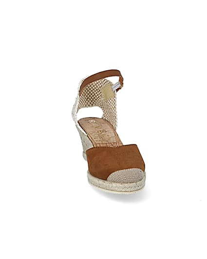 360 degree animation of product Ravel brown suede espadrille wedge sandals frame-20