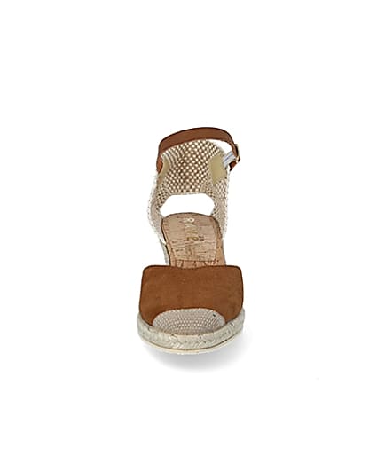 360 degree animation of product Ravel brown suede espadrille wedge sandals frame-21