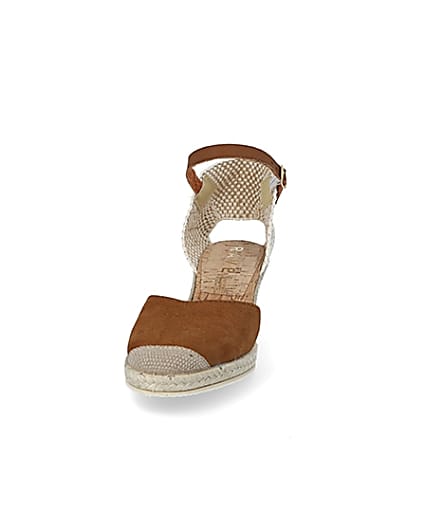 360 degree animation of product Ravel brown suede espadrille wedge sandals frame-22