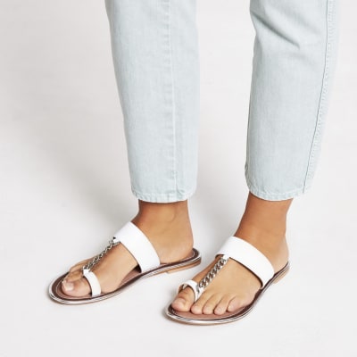 prolific tan toe ring sandals