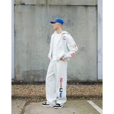 Real Hackney Dave Grey Badged Joggers