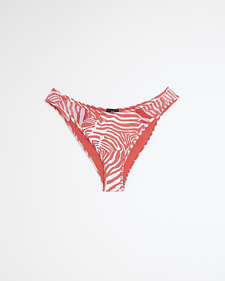 Red animal print bikini bottoms