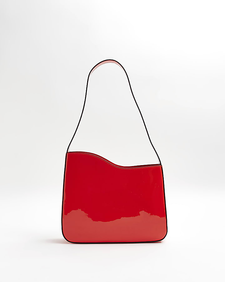 Red asymmetric shoulder bag