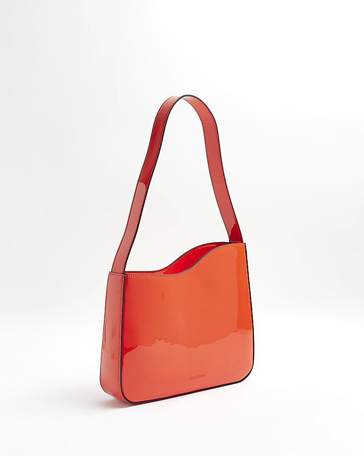 Red asymmetric shoulder bag