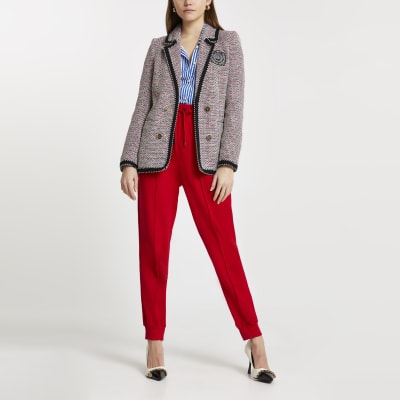 Red boucle 'RIR' blazer