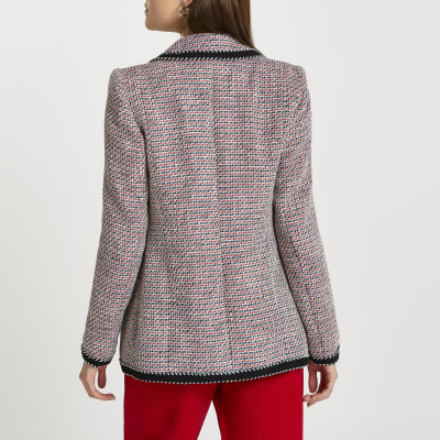 Red boucle 'RIR' blazer