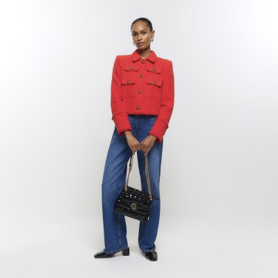 River island red hot sale puffer coat