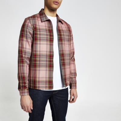 check knit overshirt
