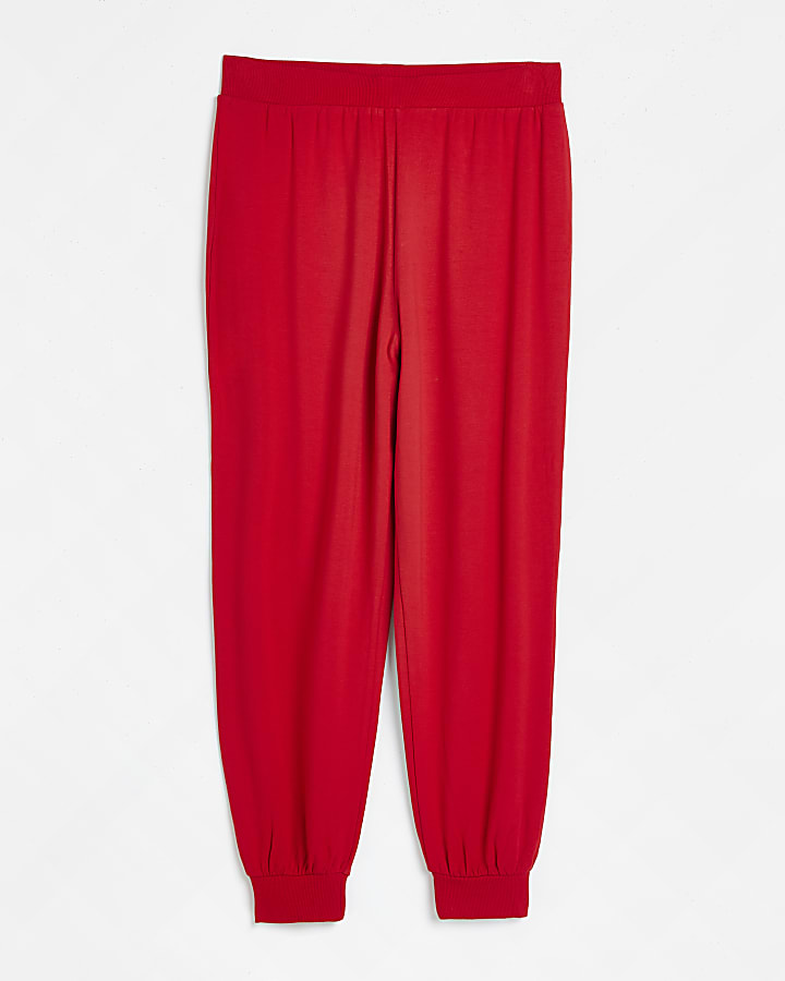 Red christmas pyjama joggers