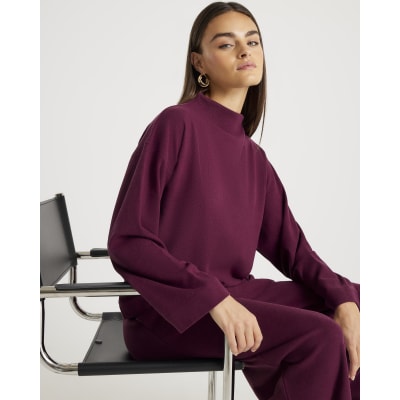 Red Cosy High Neck Top