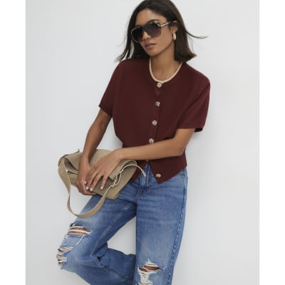 Cotton Knit Cocoon Sleeve Cardigan