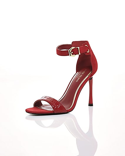 360 degree animation of product Red croc barely there sandals frame-0