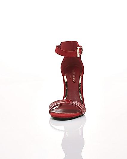 360 degree animation of product Red croc barely there sandals frame-3