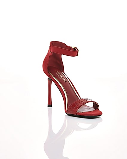360 degree animation of product Red croc barely there sandals frame-6