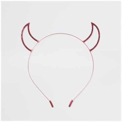 Red devil horns head band