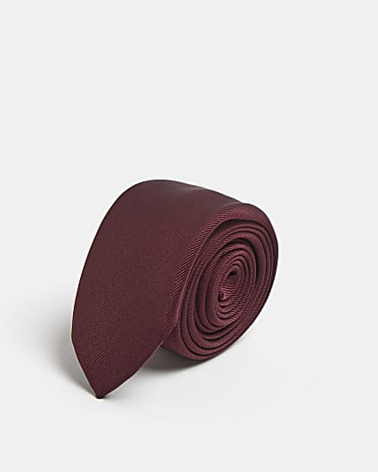 Red diagonal twill tie