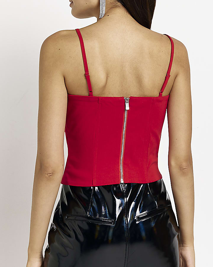 Red diamante corset top