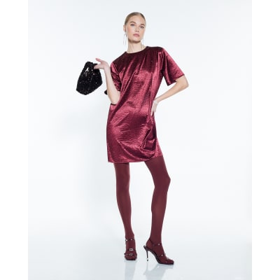 Red Diamante Shift Dress