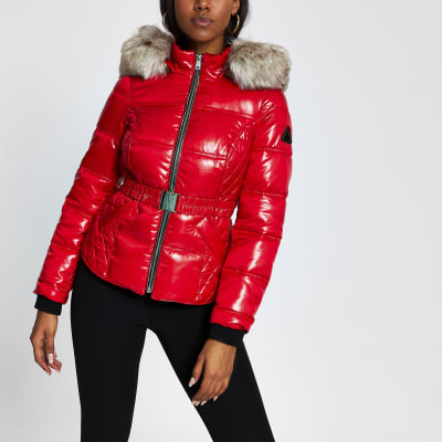 river island high shine padded coat
