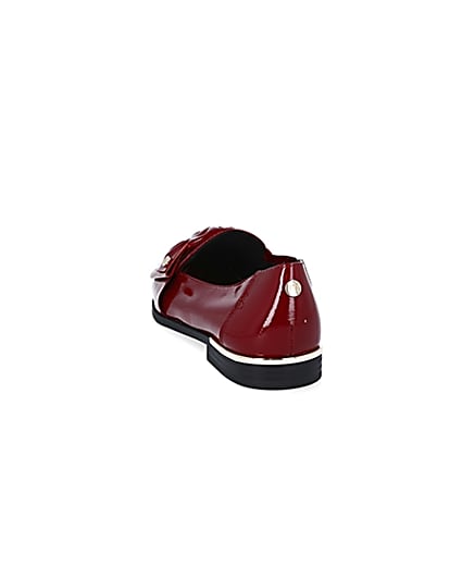 360 degree animation of product Red faux leather bow loafers frame-8