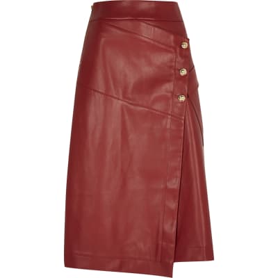 red leather dress river island
