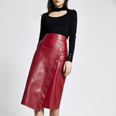 red leather dress river island