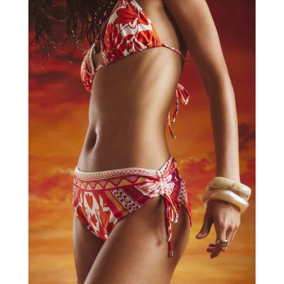 Floral Adjustable Leg Bikini Bottoms