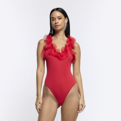 Red Ruffle Bodysuit (3091819)