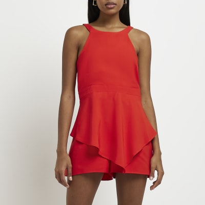 River island tiered store frill playsuit