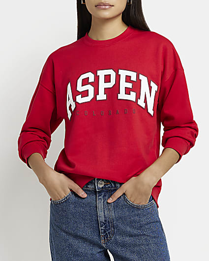 Red graphic print sweatshirt